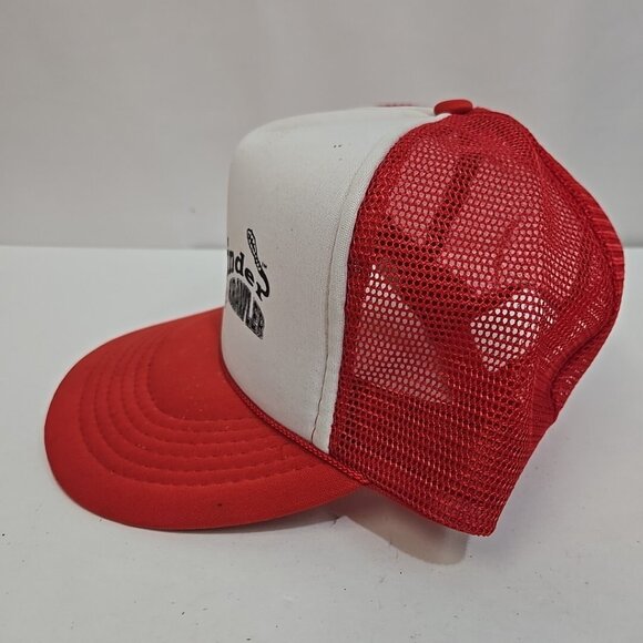 Vintage Sidewinder Krawler Rope Hat Red Trucker Cap SnapBack Texas WRC Snake - Picture 2 of 8